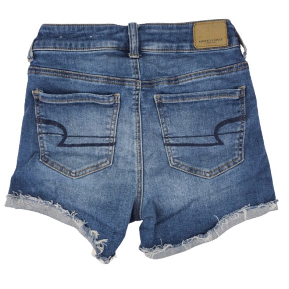 American Eagle Hi Rise Shortie Medium Wash Shorts - Picture 2 of 9